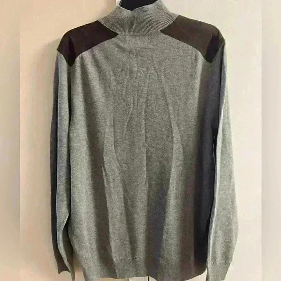 THOMAS PARKER NWT Mens Grey Wool Blend 1/4 Zip Pullover Sweater, XL. - Picture 3 of 5